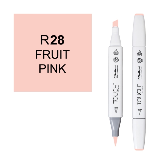 Маркер двухсторонний спиртовой  TOUCH TWIN BRUSH R28 Розовый фруктовый