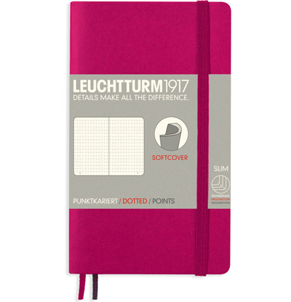Блокнот Leuchtturm1917 Classic A6 (9x15см.) 80г/м2 - 123 стр. в точку, мягкая обложка, цвет: Ягодный