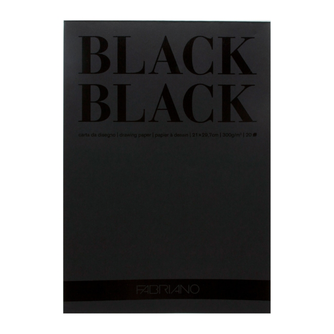 Альбом для графики BlackBlack 300г/м2 21*29,7см 20л (черная бумага) склейка по короткой стороне