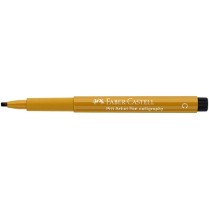 Ручка капиллярная Faber-Castell "Pitt Artist Pen Calligraphy" цвет 268 зеленое золото, С=2,5мм, пишущий узел каллиграфический