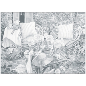 Холст на картоне с эскизом Сонет "На террасе", 30*40см