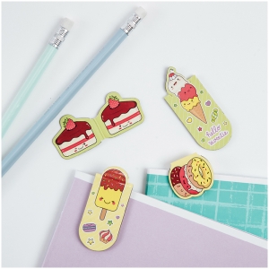 Закладки магнитные для книг, 4шт., 70*132мм, MESHU "Lovely candy"