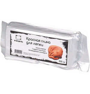 Глина для лепки Малевичъ, красная, 500 гр.