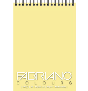 Блокнот для зарисовок Colours 80г/м.кв 14,8x21см Желтый 100л спираль по короткой стороне