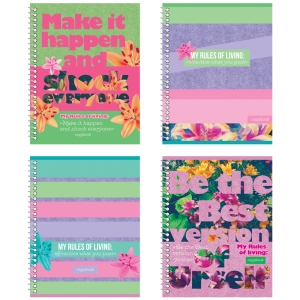 Тетрадь 80л., А5, клетка на гребне BG "Живи здесь"