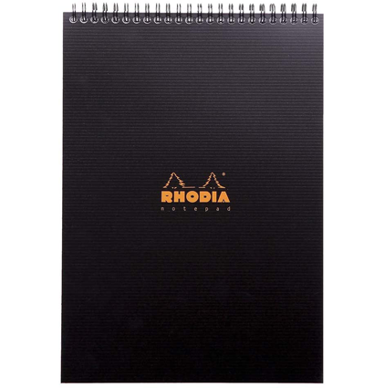 Блокнот черный в клетку Rhodiactive полипропиленовая обложка портретный А4 / 80 листов / 90 гм купить в художественном магазине ArtCraft.Space