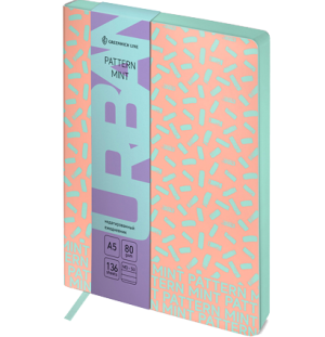 Ежедневник недатир. A5, 136л., кожзам, Greenwich Line "Urban. Pattern mint", тон. блок, цв. срез