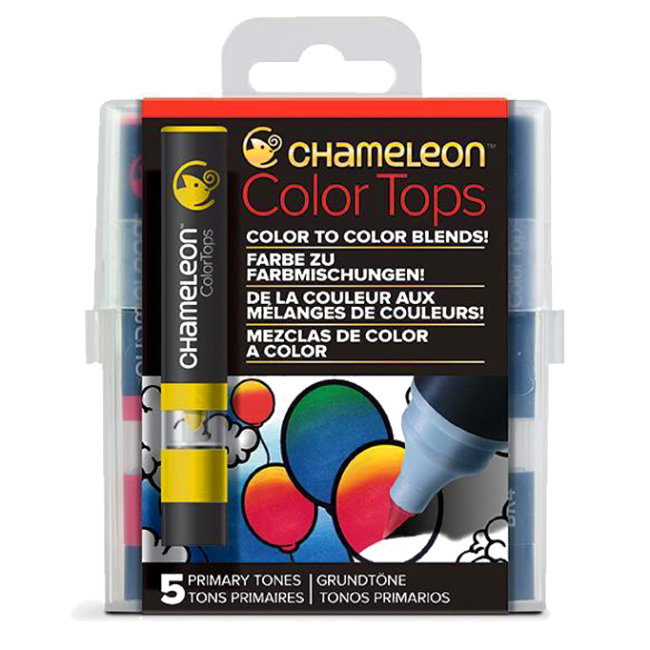 Набор цветовых блендеров "Chameleon" Primary Tones, основные оттенки 5 шт.