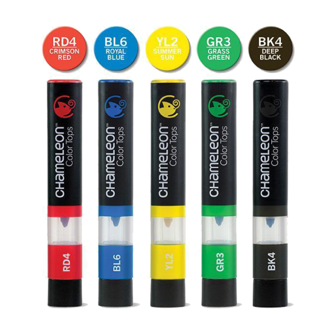 Набор цветовых блендеров "Chameleon" Primary Tones, основные оттенки 5 шт.