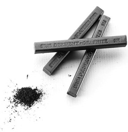 Графит натуральный художественный в брикетах Derwent Graphite 6 штук, мягкий  купить в художественном магазине ArtCraft.Space с доставкой по РФ и СНГ