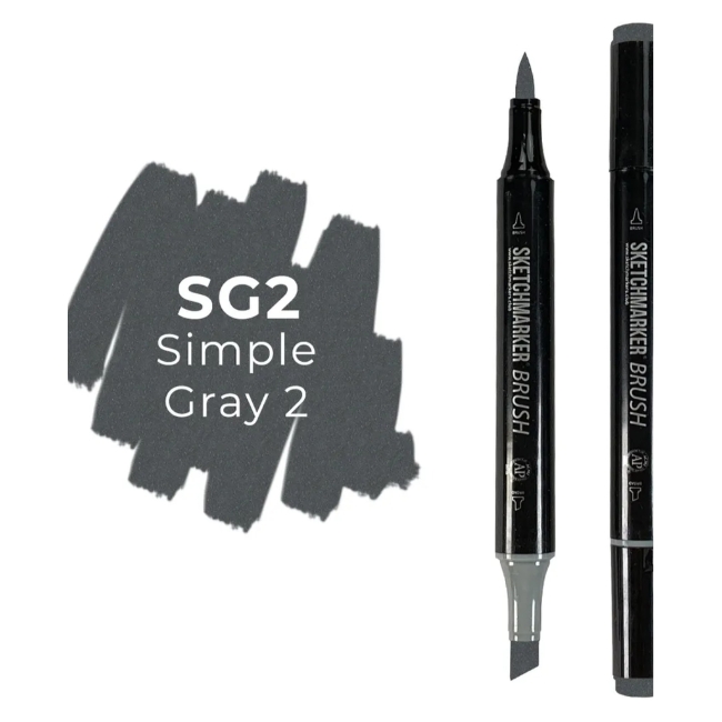 Маркер SKETCHMARKER Brush двухсторонний на спирт.основе цв.SG2 Простой серый 2