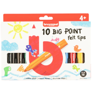 Набор фломастеров Bruynzeel Big point утолщенные 10цв, Набор фломастеров Bruynzeel Big point утолщенные 10цв,