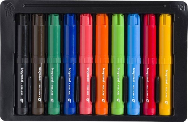 Набор толстых фломастеров Bruynzeel Big Point 10 цветов купить в магазине маркеров ArtCraft.Space с доставкой