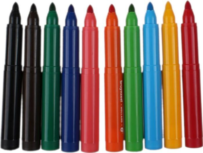 Набор толстых фломастеров Bruynzeel Big Point 10 цветов купить в магазине маркеров ArtCraft.Space с доставкой