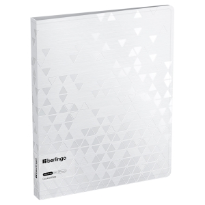 Папка на 4 кольцах Berlingo "DoubleWhite", 24мм, 1000мкм, белая, D-кольца, с внутр. карманом