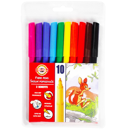 Фломастеры смываемые Koh-I-Noor Звери набор 10 цветов купить в художественном магазине ArtCraft.Space