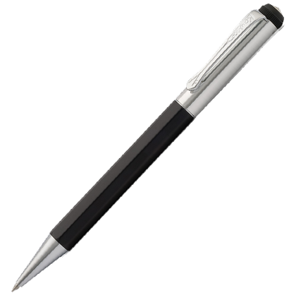 Ручка шариковая KAWECO ELEGANCE 1.0мм черный корпус с хромированными вставками,