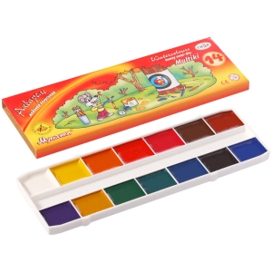 Акварель Гамма "Мультики", медовая, 14 цветов, без кисти, картон. упак.