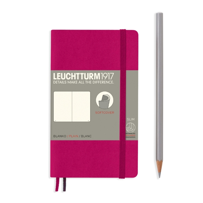 Блокнот Leuchtturm1917 Classic A6 (9x15см.) 80г/м2 - 123 стр. нелинованный, мягкая обложка, цвет: Ягодный