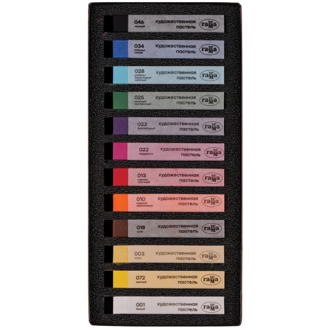 Пастель художественная Гамма "Старый мастер", 12 цветов, картон. упак.