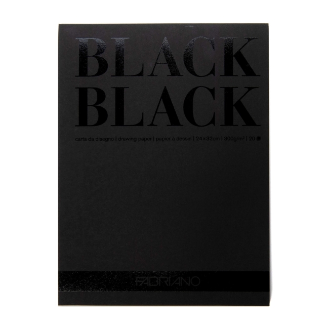 Альбом  для графики BlackBlack 300г/м2 24x32см 20 л (черная бумага)  склейка по короткой стороне