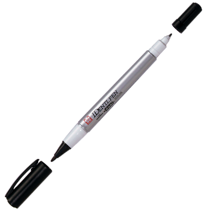 Маркер двусторонний перманентный Identi Pen Sakura черный (0.4-1 мм) купить в магазине ArtCraft.Space с доставкой по всему миру