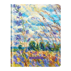 Дневник 1-11 кл. 48л. (твердый) Greenwich Line "Poetry in color", ткань, печать, тисн. фольгой, тон. блок, ляссе