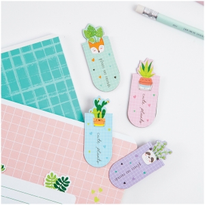 Закладки магнитные для книг, 4шт., 70*165мм, MESHU "Succulent"