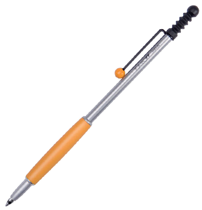 Ручка шариковая автоматическая Tombow ZOOM 717 черная (корпус серебряный, светло-оранжевый, линия 0.,