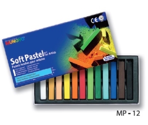 Пастель мягкая квадратная 12 цветов в картонной коробке