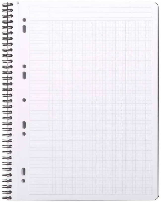 Блокнот Rhodiactive 90г/кв.м 22,5х29,7см микроперфорация клетка 80л спираль полипропиленовая обложка черный