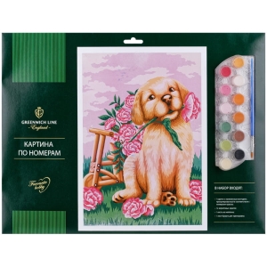 Картина по номерам Greenwich Line "Щенок" A3, с акриловыми красками, картон, европодвес