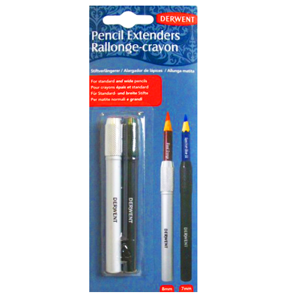 Комплект удлинителей для карандашей Derwent Pencil Extenders 2 штуки, (7 мм, 8 мм) купить в магазине товаров для художников ArtCraft.Space с доставкой по РФ и СНГ
