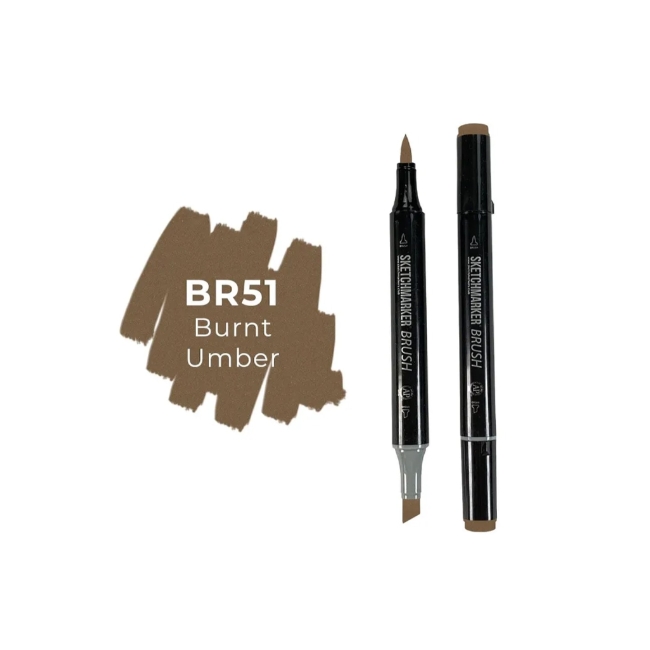 Маркер SKETCHMARKER Brush двухсторонний на спирт.основе цв.BR51 Жженая умбра
