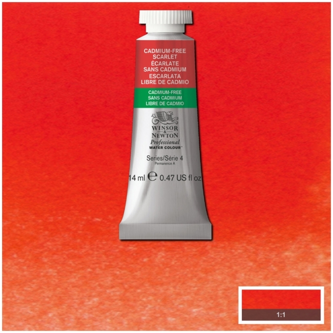 Акварель Winsor&Newton "Professional", 14мл, туба, алый бескадмиевый Акварель Winsor&Newton "Professional", 14мл, туба, алый бескадмиевый