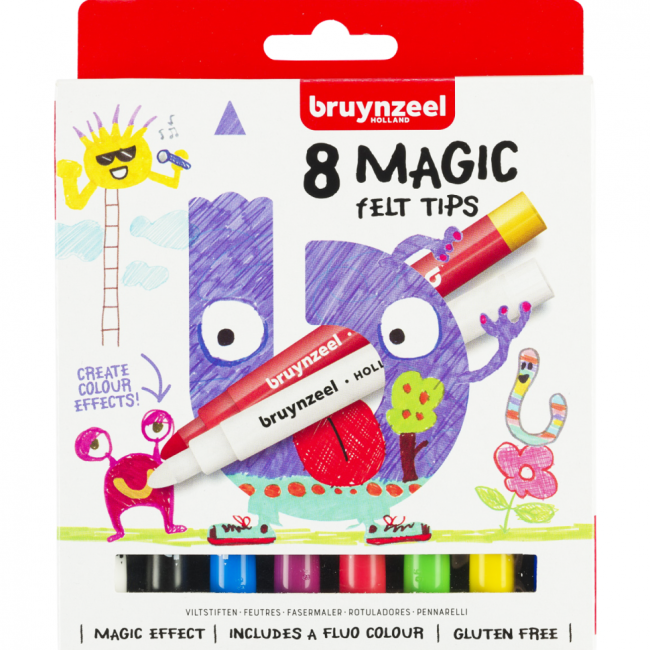 Фломастеры с меняющимся цветом Bruynzeel Kids Magic набор 8 штук купить в художественном магазине ArtCraft.Space с доставкой по всему миру