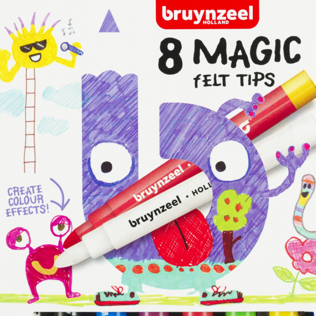Фломастеры с меняющимся цветом Bruynzeel Kids Magic набор 8 штук купить в художественном магазине ArtCraft.Space с доставкой по всему миру