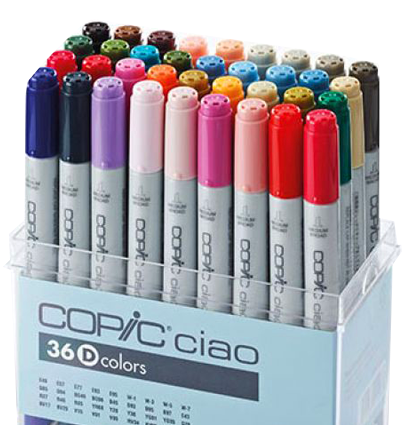 Набор маркеров Copic Ciao Set D 36 штук с кистью в кейсе купить в магазине маркеров и товаров для рисования ArtCraft.Space с доставкой по РФ и СНГ