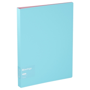 Папка на 4 кольцах Berlingo "Haze" A4, 24мм, 600мкм, D-кольца, с внутр. карманом, голубая, софт-тач