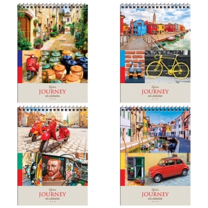 Блокнот А5 80л. на гребне ArtSpace "Путешествия. Collage of travel", глянцевая ламинация, твердая обложка