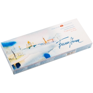 Акварель Белые ночи, художественная, 12 цветов, в тубах, пластиковый коррекс, картон Акварель Белые ночи, художественная, 12 цветов, в тубах, пластиковый коррекс, картон