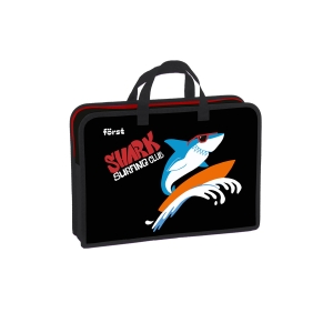 Папка с ручками 1 отделение, А4 Forst "Shark club", 340*245*75мм, пластик, на молнии