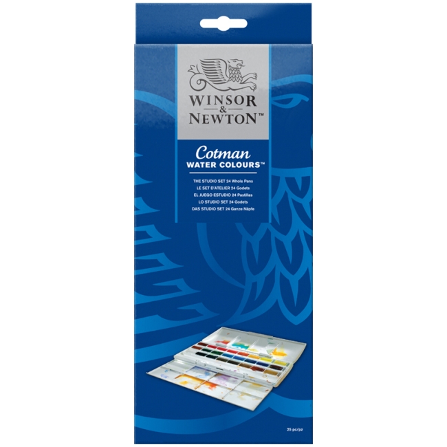 Акварель Winsor&Newton "Cotman", 24 кюветы, пласт. коробка Акварель Winsor&Newton "Cotman", 24 кюветы, пласт. коробка