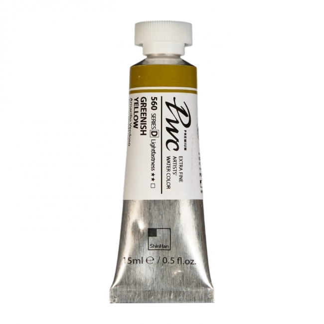 Краска акварельная SH PWC туба 15мл №560 (D) зеленовато-желтый,