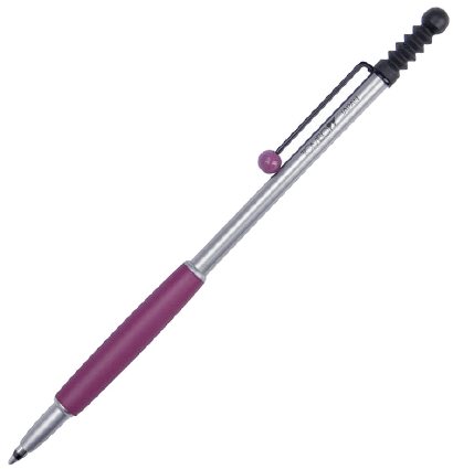 Ручка шариковая автоматическая Tombow ZOOM 717 черная (корпус серебряный, фиолетовый, линия 0.7мм) блист