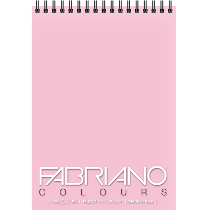 Блокнот с розовой бумагой Fabriano Colours на пружине для зарисовок А5 / 100 листов / 80 гм купить в художественном магазине ArtCraft.Space с доставкой по РФ и СНГ