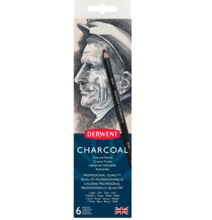 Набор угольных карандашей Charcoal 6шт с точилкой в метал.упак