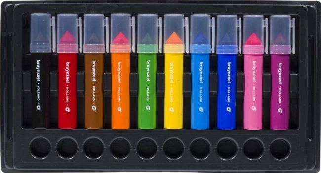 Набор супер-толстых фломастеров Bruynzeel Mega Point 10 цветов купить в магазине маркеров ArtCraft.Space