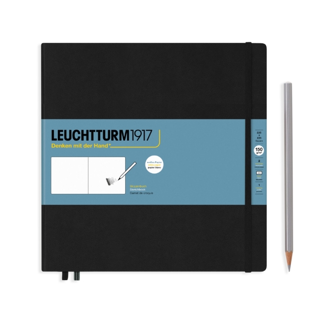 Скетчбук Leuchtturm1917 22.5х22.5см. 150г/м2 - 112 стр., без линовки, твердая обложка, цвет: Черный