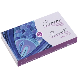 Краски акриловые Сонет, 08 цветов, 10мл/туба, картон